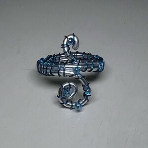 Spiral ring silver and blue